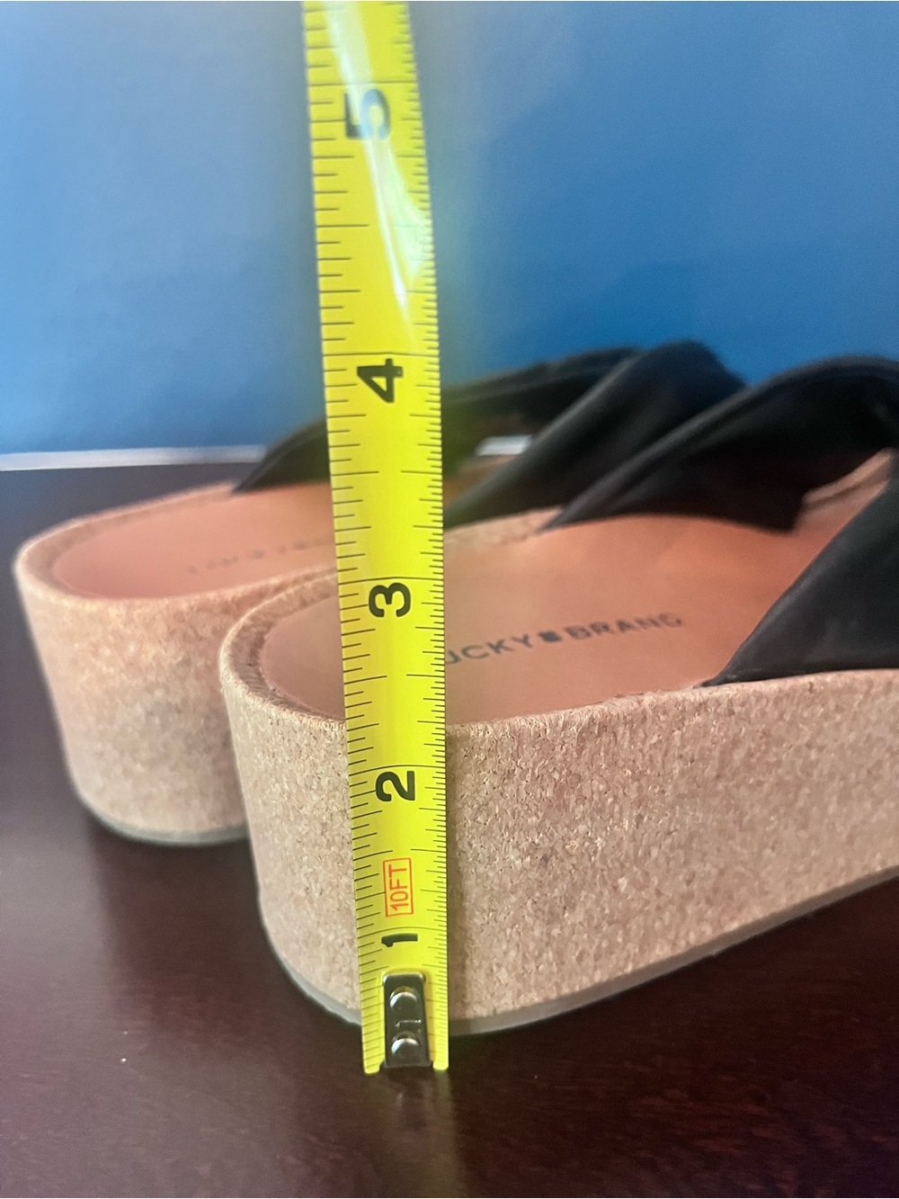 Lucky Brand Lellina Platform Thong Sandals Excellent Condition - Picture 3 of 16